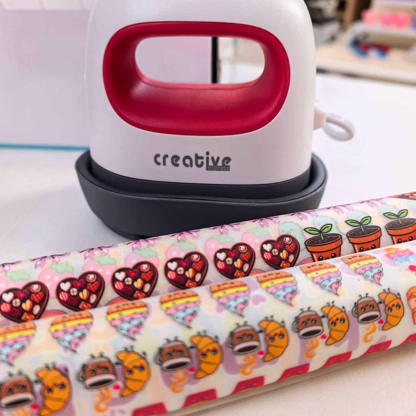 Mini Heat Press with 1 METER DTF ALPHABET with icon & numbers