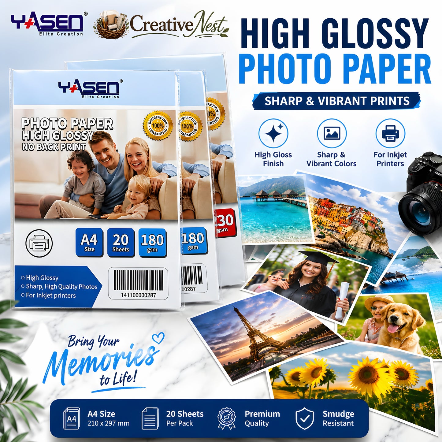 High Glossy Photo Paper *NO BACK PRINT*