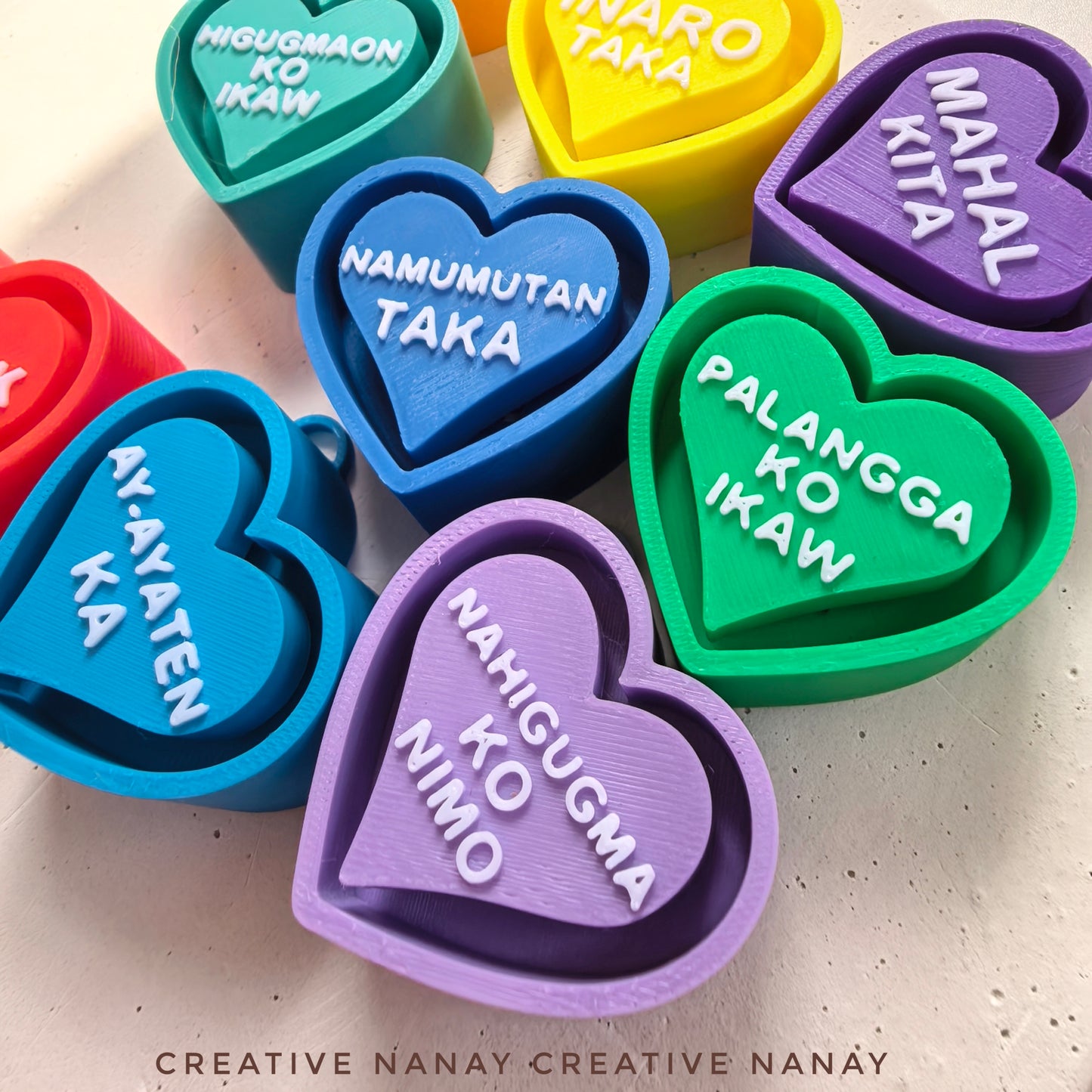 ❗UNASSEMBLED - 6pcs Floating Heart Clicker Keychain ❗PRE-ORDER