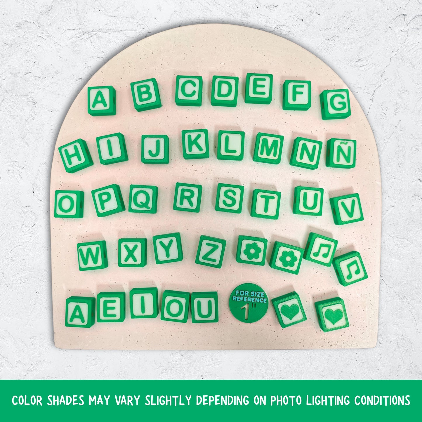 Letter Cubes 36 cubes A-Z with Vowels and icon