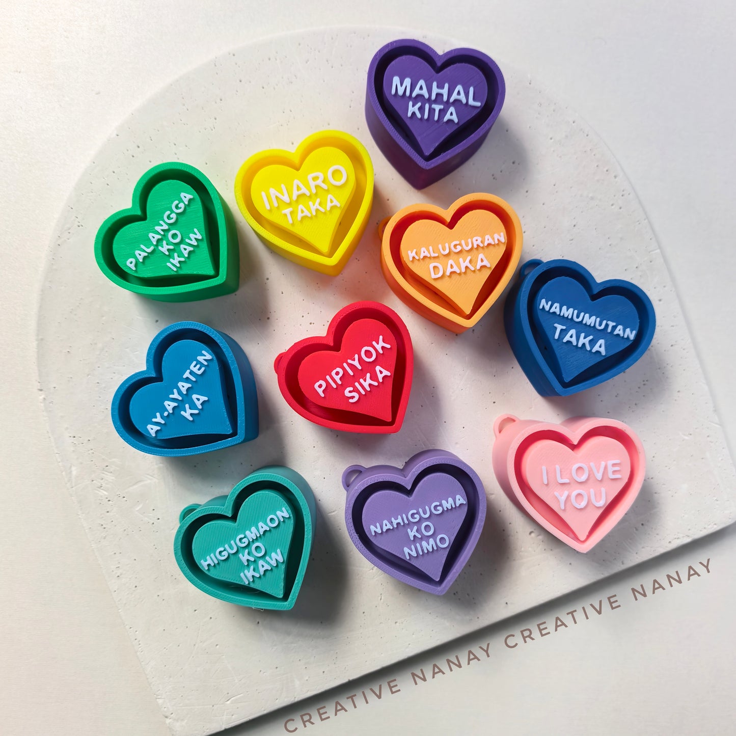 ❗UNASSEMBLED - 6pcs Floating Heart Clicker Keychain ❗PRE-ORDER